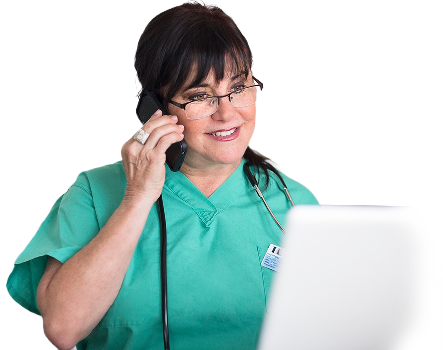 Nurse on the phone with a patient
