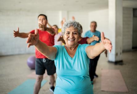 seniors at a fitness class